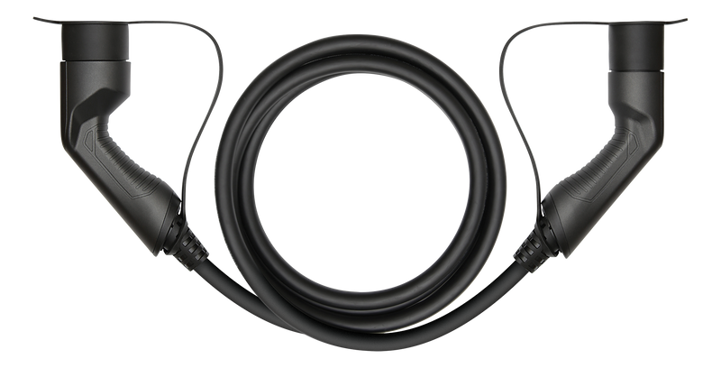 e-Charge laddkabel, typ 2 till typ 2, 3 fas, 16A, 11KW, 3m, svart