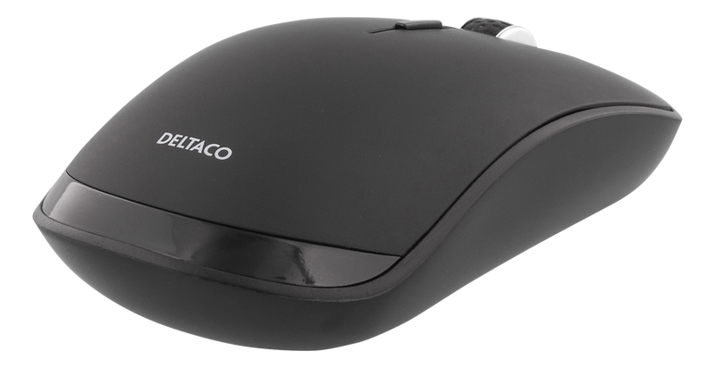 DELTACO Tyst trådlös mus, Bluetooth, 1x AA, 800-1600 DPI, 125 Hz, svar