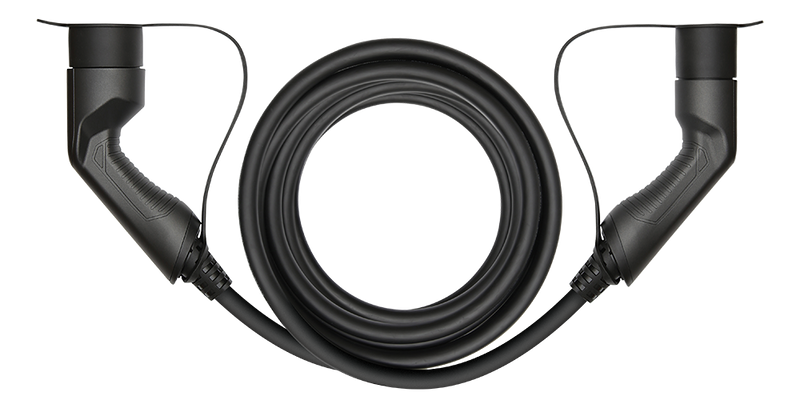 e-Charge laddkabel, typ 2 till typ 2, 3 fas, 32A, 22KW, 7m, svart
