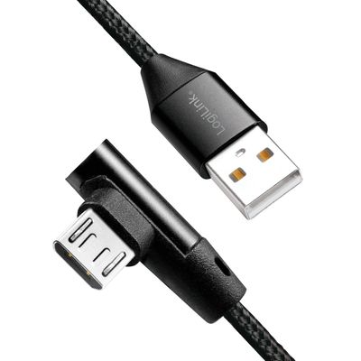 Vinklad MicroUSB-kabel USB 2.0 1m