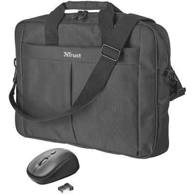 Primo Laptop Bag 16" with Wireless Mouse - Black