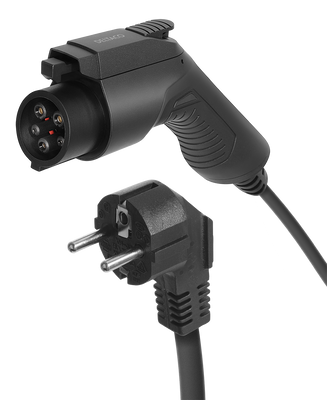 e-Charge laddkabel, Schuko till typ 1, 1 fas, 3,6KW, 5m, svart