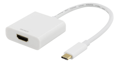 DELTACO USB-C to HDMI adapter, 4096x2160 30Hz, white