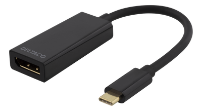 DELTACO USB 3.1 till DisplayPort adapter, USB typ C  - DP hona, svart