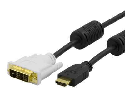 HDMI till DVI-kabel 2m, Full HD i 60Hz, svart/vit