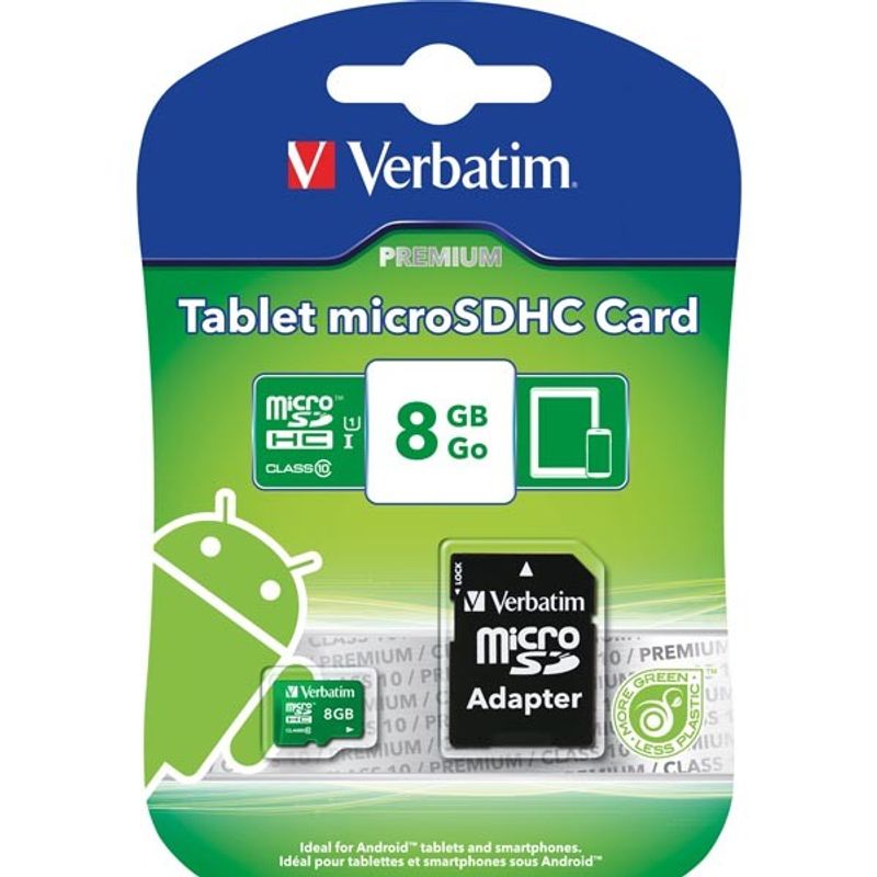 MicroSDHC Verbatim, 8GB, Class 10 UHS-I