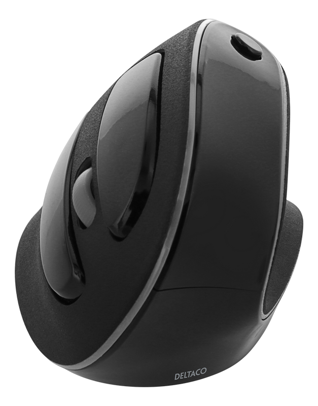 DELTACO Office Wireless vertical ergonomic mouse, silent clicks, 2400