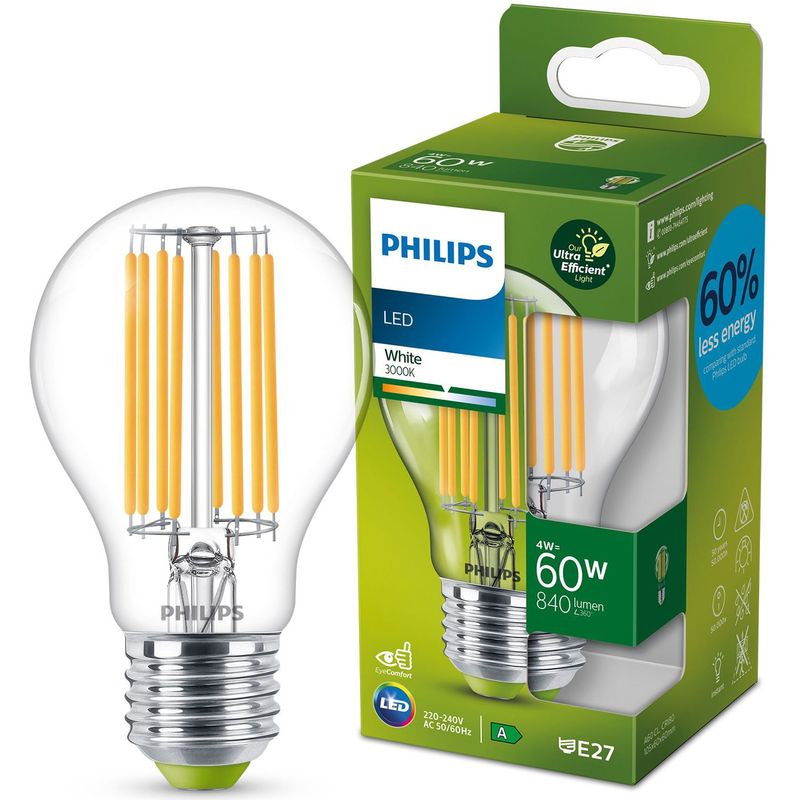 LED E27 Normal 60W Klar 840lm Energiklass A