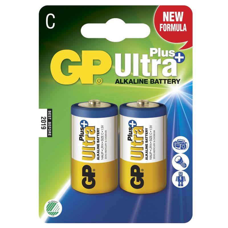 Ultra Plus Alkaline C LR14 2-pack