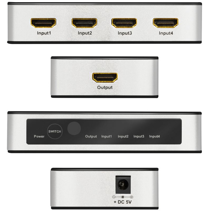 HDMI-switch 4 in 1 ut. 4K/60Hz HDCP HDR CEC