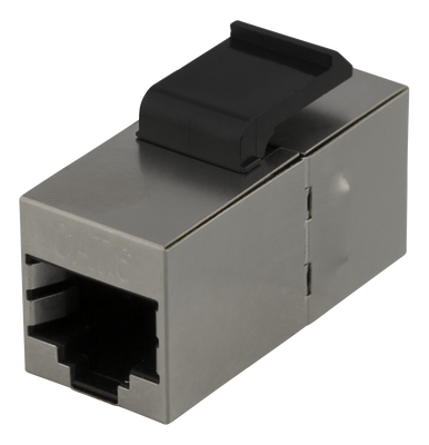 DELTACO Cat6 Keystone-skarv, skärmat, 2xRJ45, plast, 180, metall
