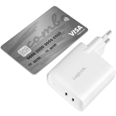 USB-laddare 2 x USB-C PD 65W GaN