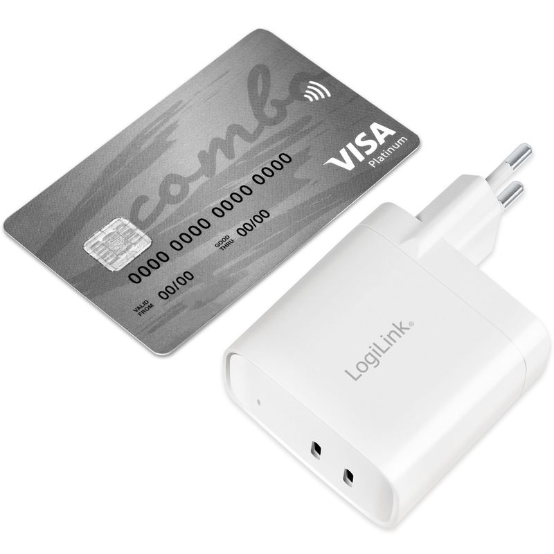 USB-laddare 2 x USB-C PD 65W GaN