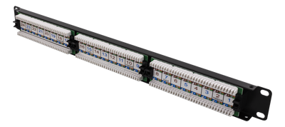 DELTACO UTP patch panel, 24xRJ45, Cat6, Krone jacks, 1U, 19", labels