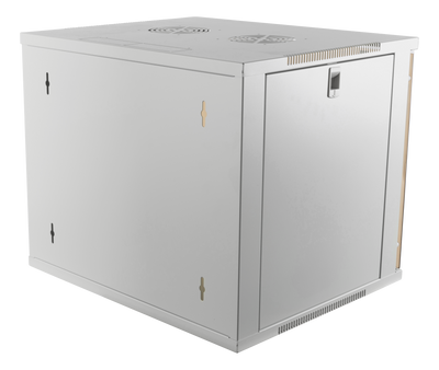 DELTACO 19" cabinet, 9U, 540x450mm, standing or wall-mounted, glass door, white
