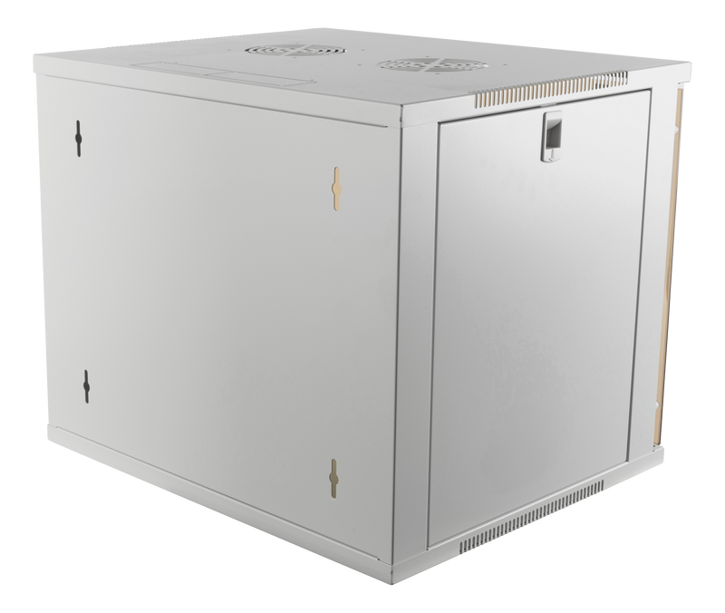 DELTACO 19" cabinet, 9U, 540x450mm, standing or wall-mounted, glass door, white