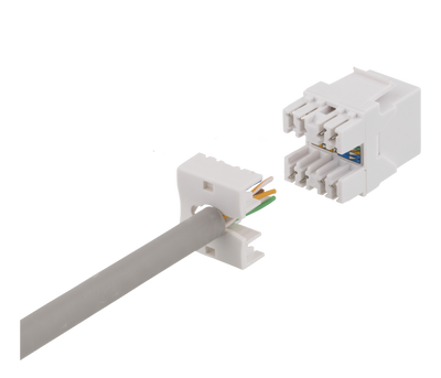 DELTACO Cat6 Keystone-uttag, LSA/110-terminering, plast, 180, vit