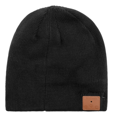 Mössa med inbyggda hörlurar, svart