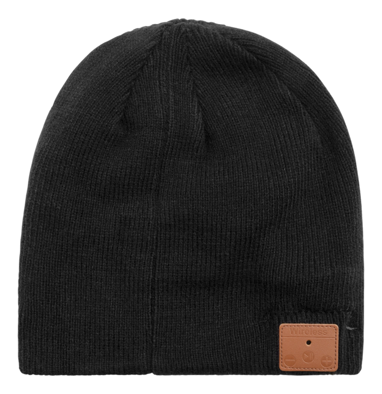 Mössa med inbyggda hörlurar, svart