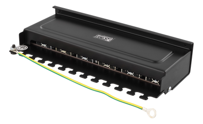 DELTACO Patchpanel, 12xRJ45, Cat6a, väggmonterbar, 10Gbps, svart