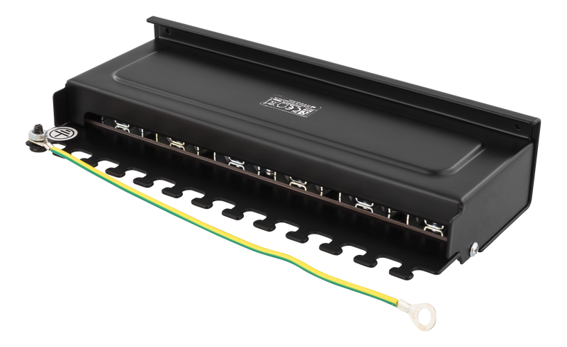 DELTACO Patchpanel, 12xRJ45, Cat6a, väggmonterbar, 10Gbps, svart