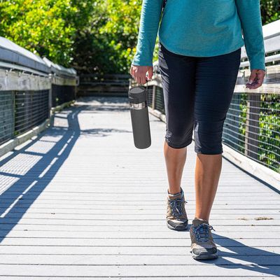 The Quick Flip Water Bottle 0.7L Charcoal