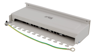 DELTACO Patchpanel, 8xRJ45, Cat6a, väggmonterbar, 10Gbps, grå