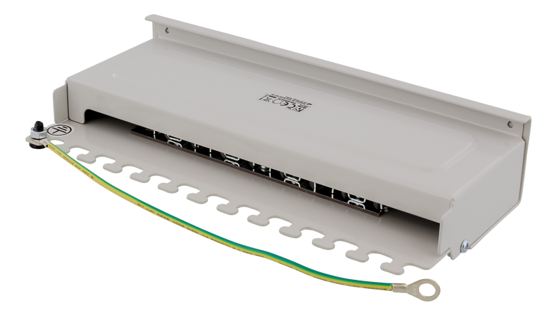 DELTACO Patchpanel, 8xRJ45, Cat6a, väggmonterbar, 10Gbps, grå