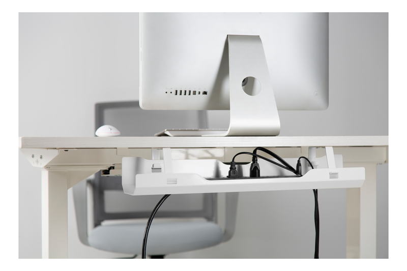 DELTACO Office, Under-desk cable management tray, steel, 600x135x108mm
