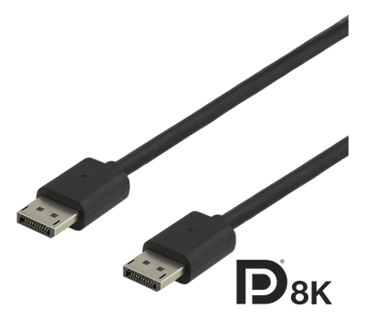 DisplayPort kabel 1,5m, DP 1.4, 7680x4320 i 60Hz, svart
