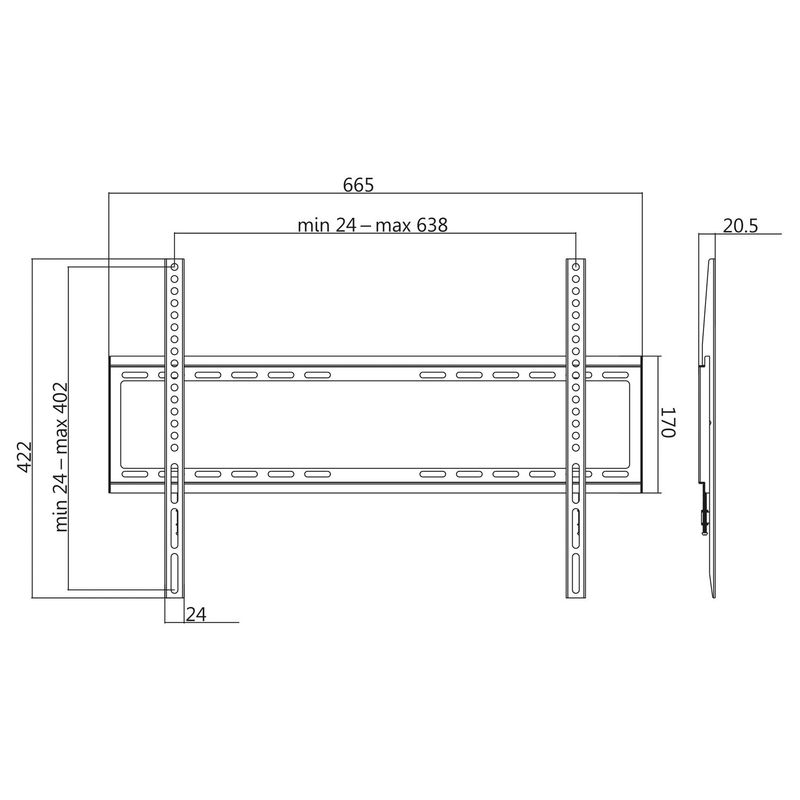 Väggfäste TV 37-70" Fast