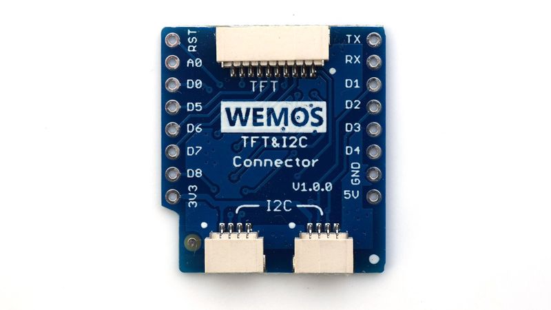 TFT I2C Connector Shield for WEMOS D1 mini 1xTFT and 2xI2C Connector