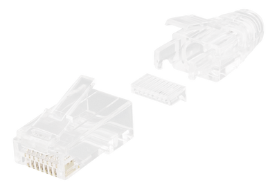 DELTACO RJ45 kontaktdon för slim kabel 28AWG, Cat6a, oskärmad, 20-pack
