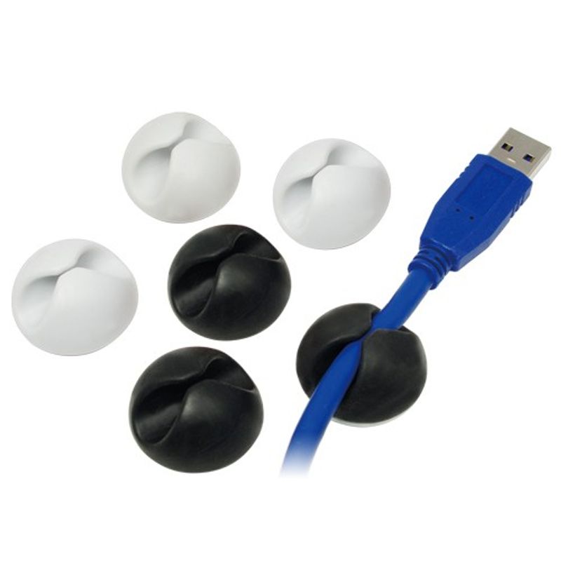 Kabelhållare själhäftande 6-pack