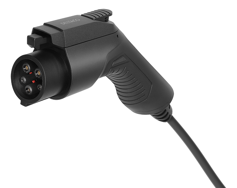 E-Charge laddkabel, typ 2 till typ 1, 1 fas, 16A, 3,6KW, 3m, svart