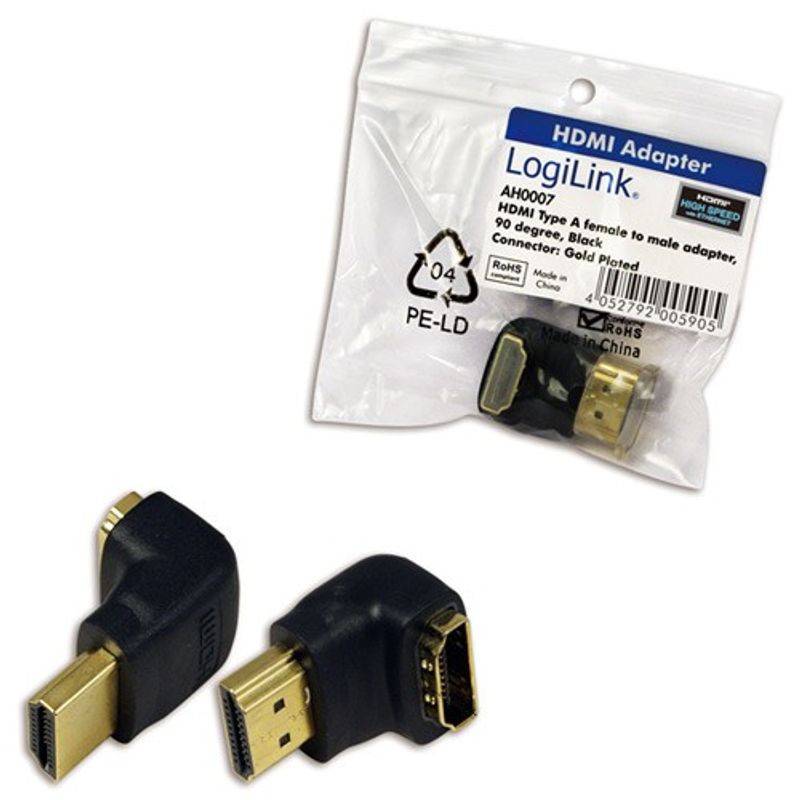 Vinklad HDMI-adapter Ha -> ho