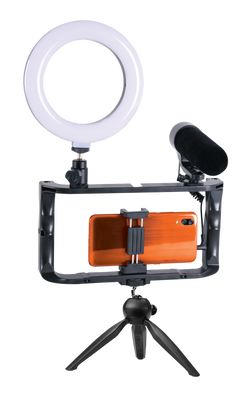 Vlogg-kit - ringlight, tripod & mikrofon