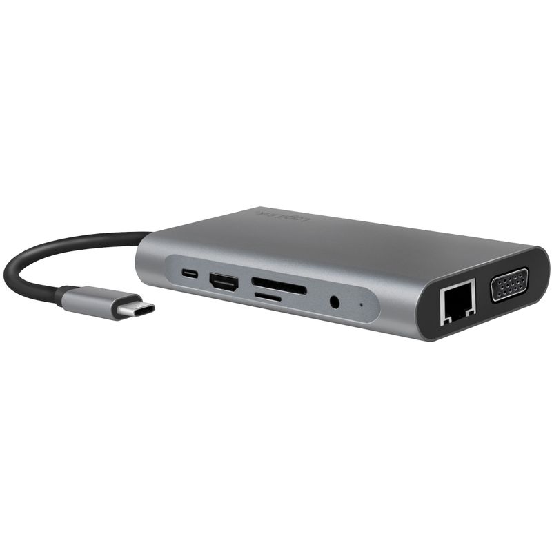USB-C-docka 10-i-1 HDMI/VGA/RJ45/SD m.m. 100W