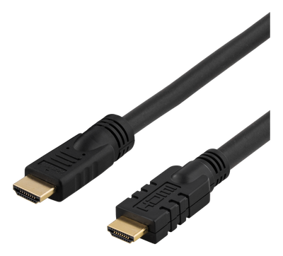 Aktiv HDMI kabel 10m, HDMI High Speed with Ethernet, svart