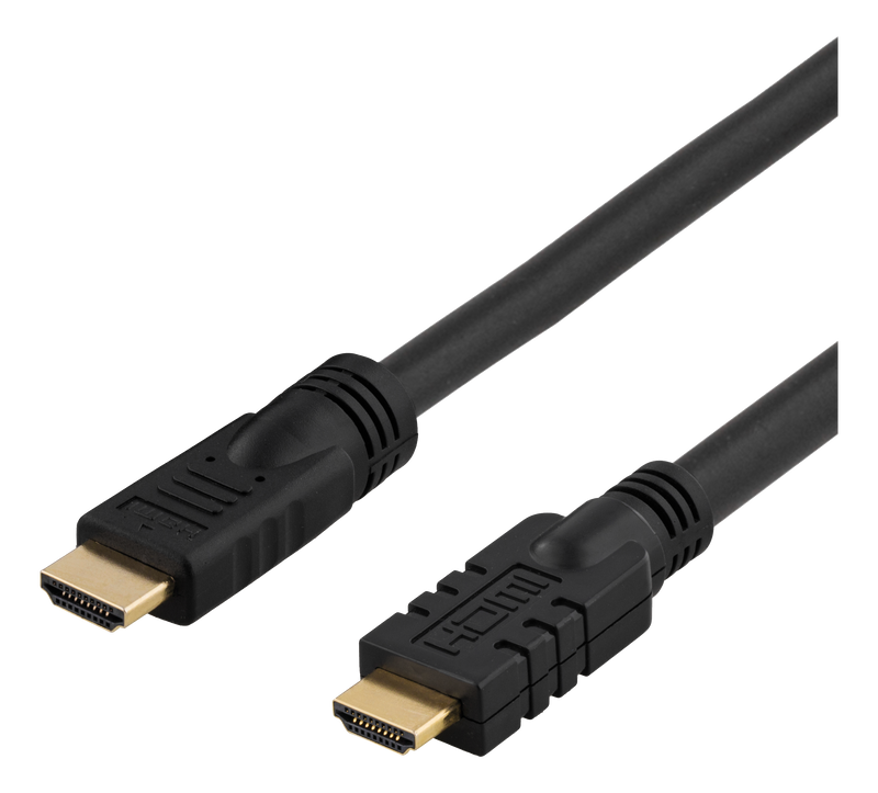 Aktiv HDMI kabel 10m, HDMI High Speed with Ethernet, svart