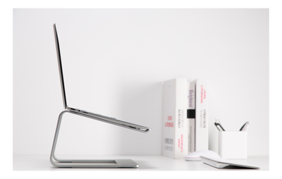 DELTACO Office, High-rise laptop riser, 5kg, aluminum.