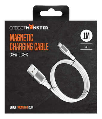 Magnetisk USB-C-USB-A laddkabel, 1m