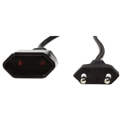 Förlängningskabel Ojordad Euro Svart 3m