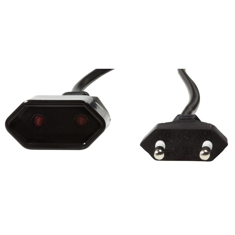 Förlängningskabel Ojordad Euro Svart 3m