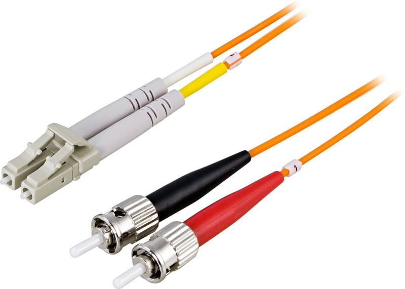 DELTACO OM1 fiberkabel, LC - ST, duplex, UPC, 62,5/125, 3m, orange