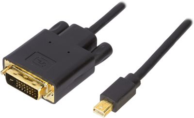 Mini DisplayPort till DVI-D kabel 1m, ha-ha, svart