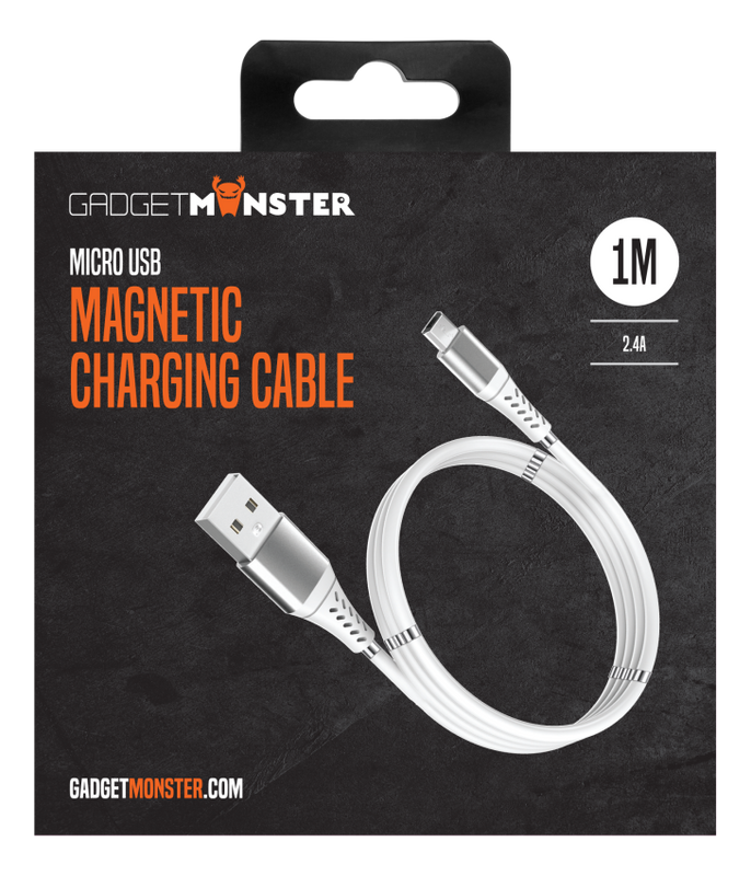 Magnetisk USB-A-Mikro-USB laddkabel, 1m