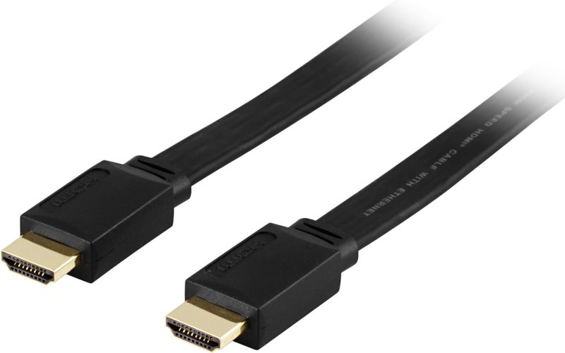 Platt HDMI kabel 7m, HDMI High Speed with Ethernet, 4K, svart