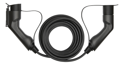 E-Charge laddkabel, typ 2 till typ 1, 1 fas, 16A, 3,6KW, 10m, svart
