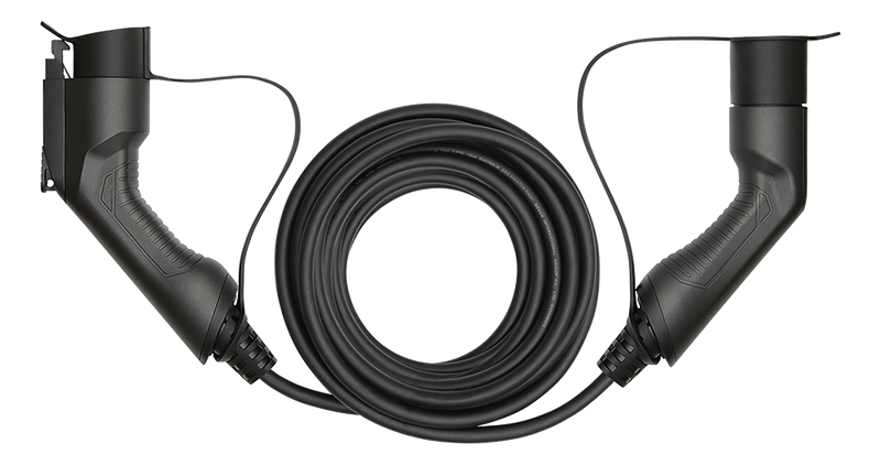 E-Charge laddkabel, typ 2 till typ 1, 1 fas, 16A, 3,6KW, 10m, svart